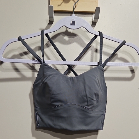 lululemon athletica Gray Strappy Longline Sports Bra